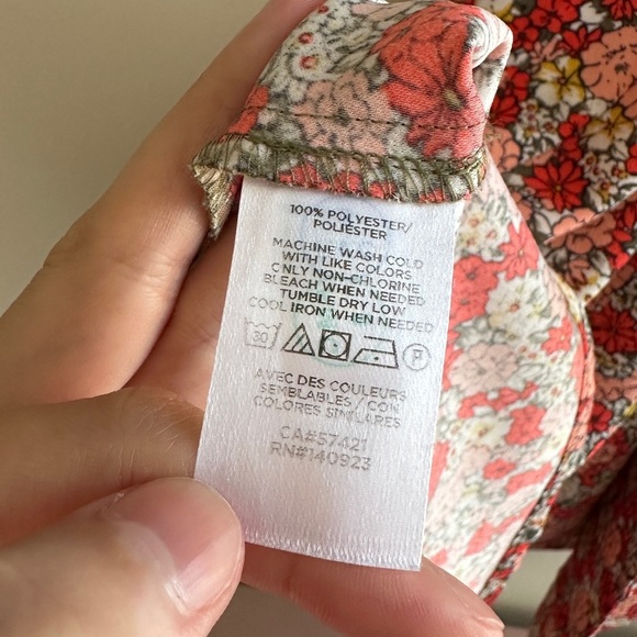 LOFT Outlet Smocked Floral Belted Mini Dress, Pink/Red Flowered Dress, Size 4 - Picture 10 of 16